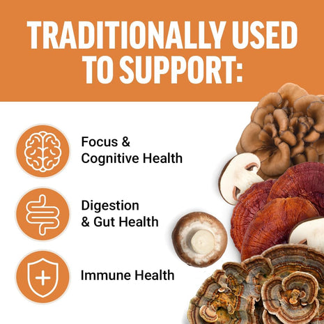 Force Factor Modern Mushrooms Capsules, Mushroom Supplement with Lions Mane, Turkey Tail, & Cordyceps to Support Energy, Focus, Immunity, & Digestion, 90 Vegetable Capsules,(Pack of 2)