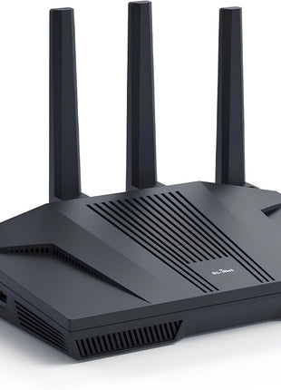 GL.iNet GL-MT6000 (Flint 2) WiFi 6 High Speed Gaming Routers for Wireless Internet, 2 x 2.5G Ethernet Ports, Long Range Computer VPN WiFi Router, Home & Business