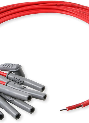 MSD 31189 Super Conductor Spark Plug Wire Set, Multi-Angle Plug, HEI Cap