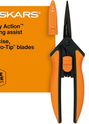 Fiskars 6" Non-Stick Pruning Snips, Resin-Resistant Garden Scissors