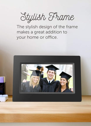 Aluratek 7 Inch LCD Digital Photo Frame with Auto Slideshow Using USB & SD/SDHC (ADPF07SF) – Black