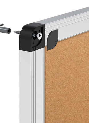 VIZ-PRO Cork Notice Board, 36 X 24 Inches, Silver Aluminium Frame