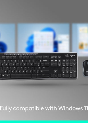 Logitech MK270 Full Size Wireless Keyboard and Mouse Combo - Black