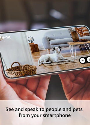 Blink Mini 2 — Home Security & Pet Camera with HD video, color night view, motion detection, two-way audio, and built-in spotlight — 1 camera (White)