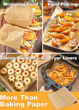 SMARTAKE 200 Pcs Parchment Paper Baking Sheets, 12x16 Inches, Non-Stick | Unbleached Pre-Cut Greaseproof Baking Parchment, Oven Safe up to 450°F, for Grilling Frying Steaming Bread Cup Cake Cookies