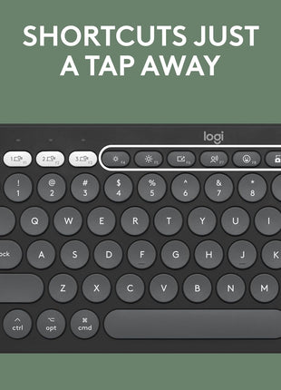 Logitech Pebble 2 Combo for Mac, Wireless Keyboard and Mouse, Slim, Quiet and Portable, Customizable, Bluetooth Mouse and Keyboard, Easy-Switch, for macOS, iPadOS - Tonal Graphite