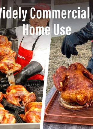 RAPICCA 932°F Heat Resistant BBQ Grill Gloves: Oil Resistant Waterproof for Smoking Grilling Cooking Barbecue Deep Frying Turkey Rotisserie Handling Hot Greasy Meat | Great Stocking Stuffers for Men