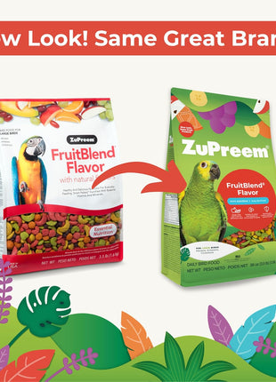 ZuPreem FruitBlend Bird Pellets, Daily Bird Food for Amazon, Cockatoo, Macaw, Core Nutrition for Large Birds, Made in USA, Pellets for Large Birds, Macaw Food (L, 3.5 lbs)