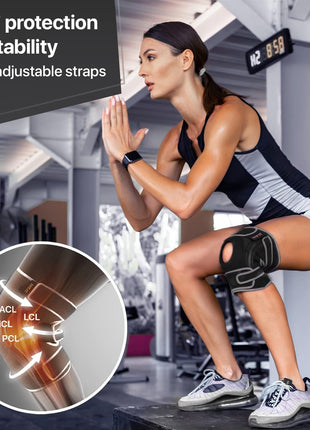 DR. BRACE ELITE Knee Brace with Side Stabilizers & Patella Gel Pads for Maximum Knee Pain Support and fast recovery for men and women-Please Check How To Size Video (Mercury, Large)