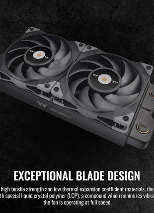 Thermaltake ToughFan 12 High Static Pressure 2000 PWM, Metal-Reinforced Motor Hub, Gen.2 Hydraulic Bearing 120mm Case/Radiator Fan (2 Pack) CL-F082-PL12BL-A Black