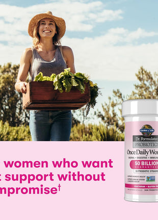 Garden of Life Once Daily Dr.Formulated Probiotics for Women 50 Billion CFU 16 Probiotic Strains with Organic for Digestive,Vaginal & Immune Health,Dairy Free,Shelf Stable 30 Capsules (Pack of 6)