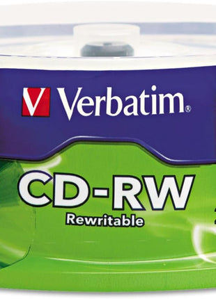 VERBATIM 25PK CDRW 4X-12X 700MB 80MIN HIGH Speed Branded Spindle / 95155 /
