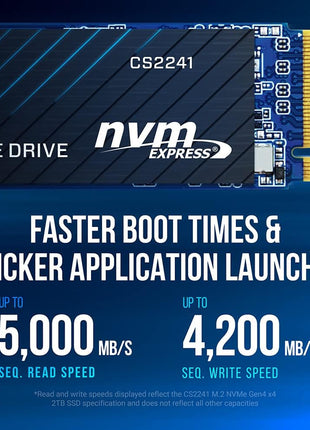 PNY CS2241 2TB M.2 NVMe Gen4 x4 Internal Solid State Drive (SSD) - M280CS2241-2TB-RB