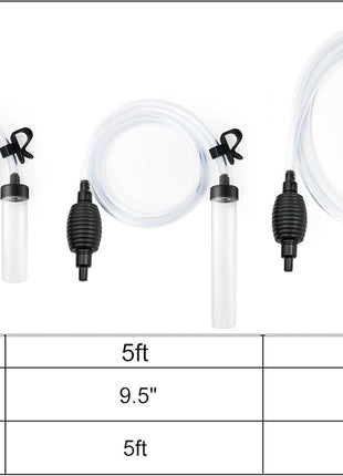 5ft Aquarium Siphon Vacuum Cleaner for Fish Tank Cleaning Gravel & Sand