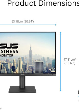 ASUS 24" Docking Monitor (BE248CFN) – WUXGA (1920x1200), IPS, 100Hz, Frameless, USB-C Docking, RJ45, Speakers, Height Adjustable, HDMI, Daisy-Chain, Eye Care, Wall Mountable, 3 yr Warranty