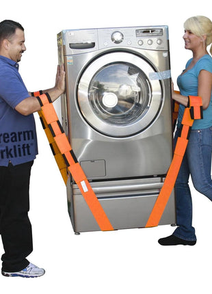 Forearm Forklift 2-Person Lifting and Moving Straps - Lift, Move and Carry Furniture, Appliances, Mattresses or Any Item up to 800 lbs. Safely and Easily Like a Pro, Orange