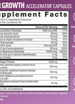 Force Factor Hair Growth Accelerator Multivitamin for Women & Men, with Lustriva, Biotin, Horsetail & Vitamins A, B12, C, D & E for Thicker Hair, Healthier Skin & Nails + Indole 3 Carbinole 200mg