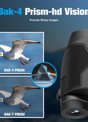 Binoculars 12x50 for Adults and Kids Night Vision Binoculars Compact Binocular Waterproof Binocular Wide Field of View for Bird Watching,Hiking,Hunting,Concert with Carrying Bag