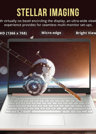 HP Stream 14 inch HD BrightView Laptop, Intel Celeron N4120, 16GB RAM, 416GB Storage (128GB eMMC + 288GB Docking Station Set), Intel UHD Graphics, 720p Camera, Wi-Fi, 1 Year Office 365, Win 11S, Gold