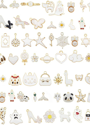 30pcs Mixed Enamel Charms Pendants for Jewelry Making Bulk lot Necklace Earrings Bracelet Craft Findings