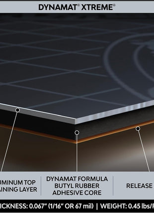 Dynamat Xtreme Sound Deadening Car Insulation Single Sheet Hex Pack 10425 ??Noise Dampening for Floor, Doors, Hood or Trunk ??Easy Self Adhesive Install ??Made in USA ??1 Sheet 18 inchx32 inch, 4 sq ft