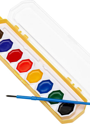 Cra-Z-art Washable Watercolors with Brush, 8 Colors, 1 Tray (10651)