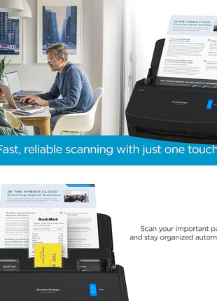 ScanSnap iX1400 High-Speed Simple One-Touch Button Color Document, Photo & Receipt Scanner with Auto Document Feeder for Mac or PC, Black