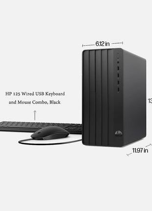 HP Desktop Computers Tower PC for Home Business Student, Intel 6-Core i5-12500 (Beat i7-11700), 32GB DDR4 RAM, 1TB PCIe SSD, WiFi, Bluetooth, RJ-45, Keyboard and Mouse, Windows 11 Pro, Wendbo