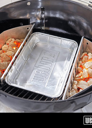 Weber Aluminum Drip Pans 10‑Pack – Disposable Foil Pans for Indirect Cooking, Catching Drippings, Ideal for Roasts, Turkeys & Gravy Drippings - Compatible with Weber Gas Grills