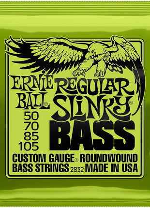 Ernie Ball Regular Slinky Nickel Wound Bass Guitar Strings, 50-105 Gauge (P02832)