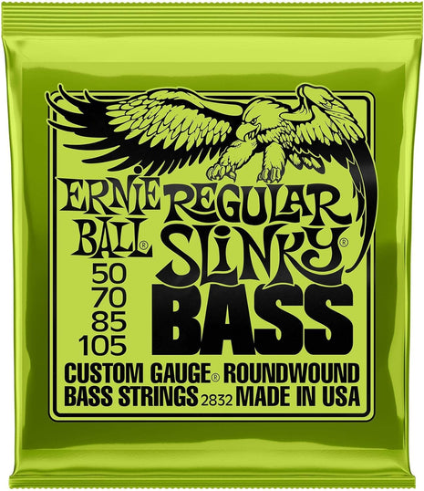 Ernie Ball Regular Slinky Nickel Wound Bass Guitar Strings, 50-105 Gauge (P02832)
