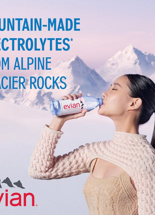Evian Natural Spring Water, 1 L bottle, 12 pack