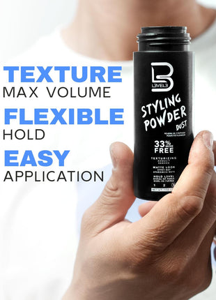 L3 Level 3 Styling Powder - Natural Look Mens Powder - Easy to Apply with No Oil or Greasy Residue (Small - 30 Grams)