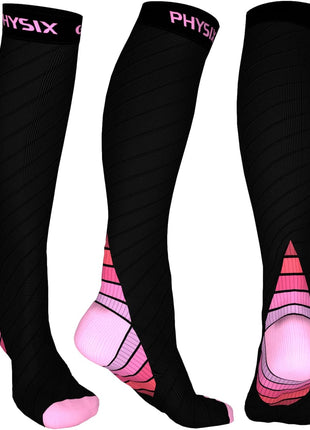 Physix Gear Compression Socks 20-30 mmHg - Men & Women - Running, Nurses, Shin Splints, Flight, Travel
