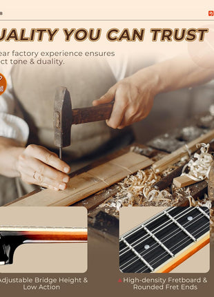 Vangoa Mandolin Musical Instrument A Style, Acoustic Mandolin Instrument Kit Italian 8 String for Professional Beginners Adults Teens Youth Kids, Sunburst, Glossy