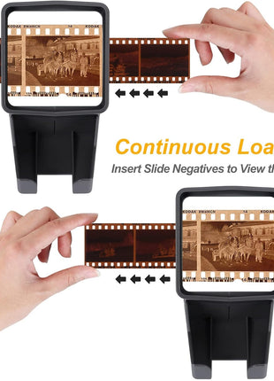 35mm Slide Viewer, Film Negative and Slide Viewer with 3X Magnification and LED Lighted Illuminated Viewing, USB Powered