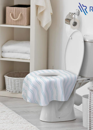 Relyo Disposable Toilet Seat Cover for Travel – 20 Pack with Covers Wrapped in Sets of 2, Non-Flushable Liners, Fits Most Seats – Kids, Toddlers, Adults (Waves, 20)