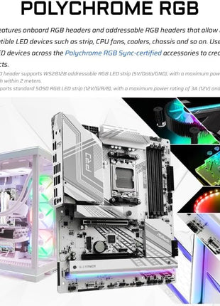 ASRock X870 Pro RS AMD Ryzen Socket AM5 ATX Motherboard DDR5 DIMMs 8000 MHz 256 GB PCIe Gen5 SATA3 6.0 Gb/s