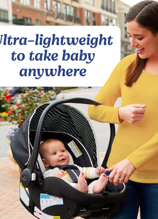 Graco® SnugRide Lite LX Infant Car Seat, Lightweight Rear-Facing Seat for Babies 4–30 lb, 4-Position Adjustable Base, Latch Installation & ProtectPlus Engineered, Studio