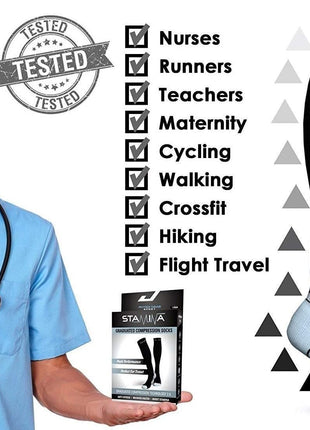 Physix Gear Compression Socks 20-30 mmHg - Men & Women - Running, Nurses, Shin Splints, Flight, Travel