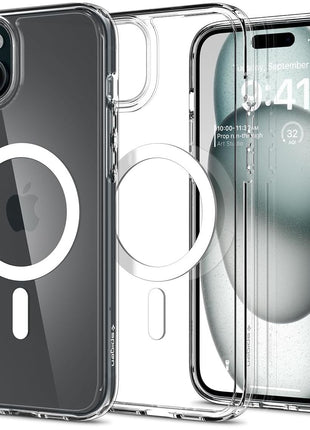 Spigen for iPhone 15 Case, Ultra Hybrid MagFit [Anti-Yellowing] [Compatible with Magsafe] - Clear