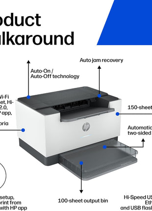 HP LaserJet M209dw Wireless Printer, Print, Fast speeds, Easy setup, Mobile printing,Best-for-small teams