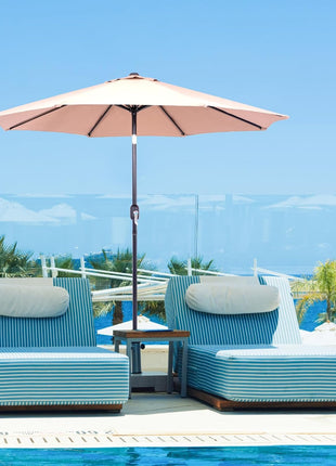 Backyard Expressions 9 ft. Patio Umbrella, Market Table Umbrella w/Tilt and Crank, 8 Ribs