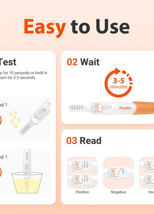 iHealth Early Pregnancy Tests, Early Detection at Home Pregnancy Test, 3 CT | hCG Test with 3-5-min results, Long Grip Handle for Easy Sampling, High Sensitivity, 3 individually sealed strips