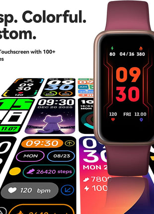 Fitness Tracker Smart Watch, 1.47inch Color Screen, 100+ Sports, Purple | Heart Rate & Sleep Monitor, Pedometer/Step Counter, 3ATM Waterproof, Activity Tracker for Women and Men, Fitness Companion