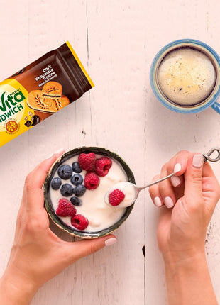 belVita Breakfast Sandwich Dark Chocolate Creme Breakfast Biscuits, Value Pack, 12 Packs (2 Sandwiches Per Pack)
