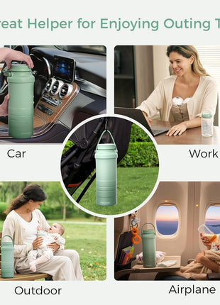 Momcozy 22oz Portable Breastmilk Cooler for 24H Outdoor, Newborn Essentials | 24 Hours & 360° Surrounded Cooling, 2 Extra Baby Bottles for Better Storage, Life Saver for Working Mom, Hassle-Free Cleaning