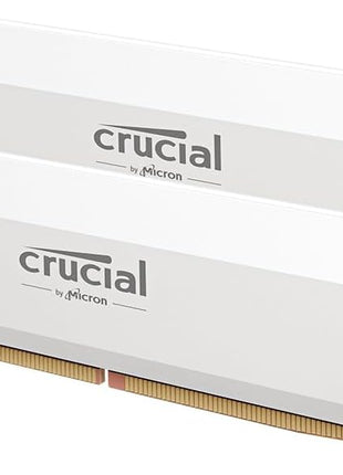Crucial Pro 32GB DDR5 RAM Kit (2x16GB), CL36 6000MHz, Overclocking Desktop Gaming Memory, Intel XMP 3.0 & AMD Expo Compatible, White - CP2K16G60C36U5W