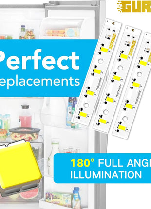 New Upgraded 3 Pack WR55X26671 PS11767930 AP6035586 Led Light Board Compatible for GE Refrigerator Replace 4468532 EAP11767930 LED3344588