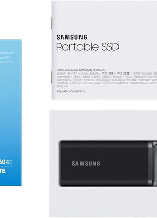 Samsung T5 EVO Portable SSD 8TB, USB 3.2 Gen 1 External Solid State Drive, Seq. Read Speeds Up to 460MB/s for Gaming and Content Creation, MU-PH8T0S/AM, Black